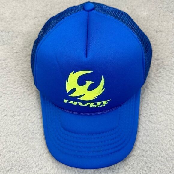 Pivot Cycles Snapback Hat Bicycle Mesh Trucker Hat Cap Blue Green Cycling Casual - Picture 3 of 7